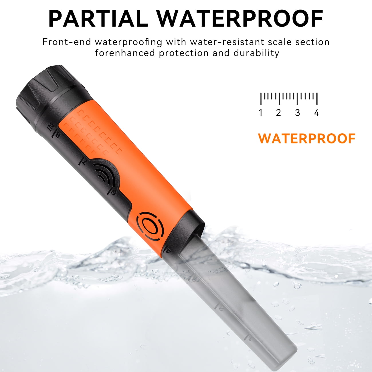 IP68 Waterproof Handheld Metal Detector Pinpointer - 2 Modes for Metal Detection & Treasure Hunting, All-Ages Design