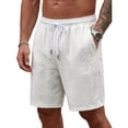 thumbnail image 5 of Lounge Sweat Shorts for Men Cable Knit Drawstring Shorts Elastic Waist Casual Short Pants Solid Lightweight Summer Bermuda Shorts Vacation Beach Wear, 5 of 6