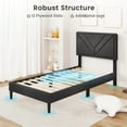 thumbnail image 4 of Auranook Twin Size Bed Frame with Tufted Headboard & Wooden Slats Easy Assembly, 4 of 7