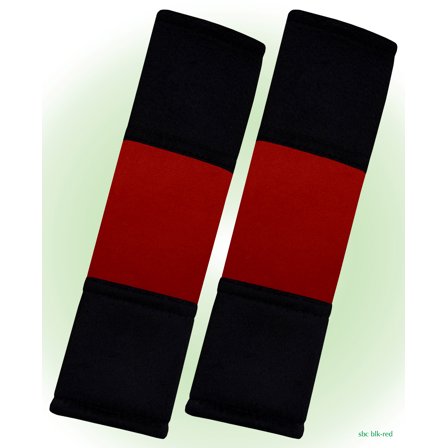 Designcovers set(2 pcs) Black-Red Universal Velour Car Safety Seat Belt Strap Cover Shoulder Pad