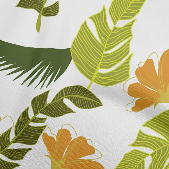 oneOone Silk Tabby Lime Green Fabric Tropical Sewing Material Print Fabric By The Yard 42 Inch Wide