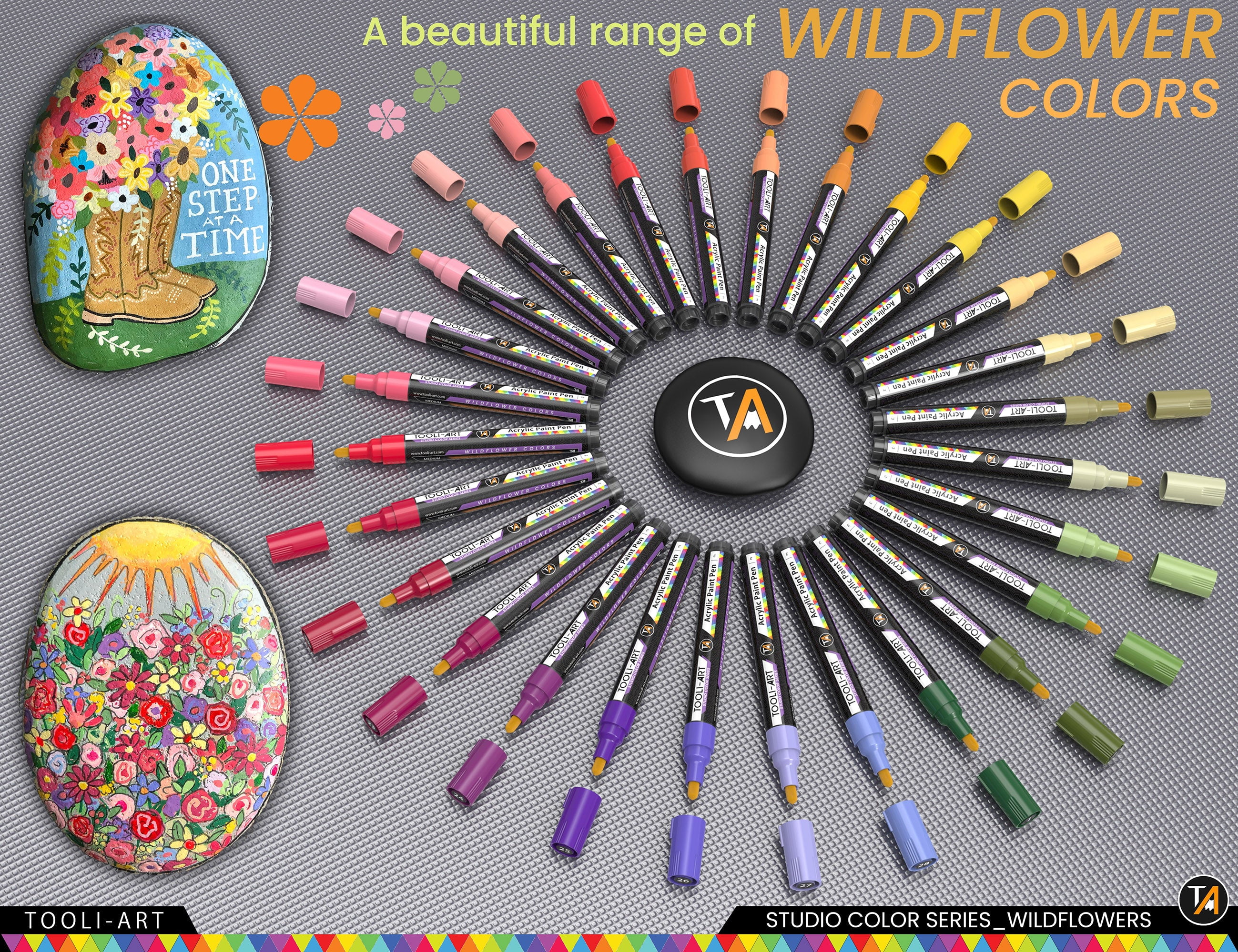 28 Wildflower Colors Acrylic Paint Pens Markers Set 3mm Medium
