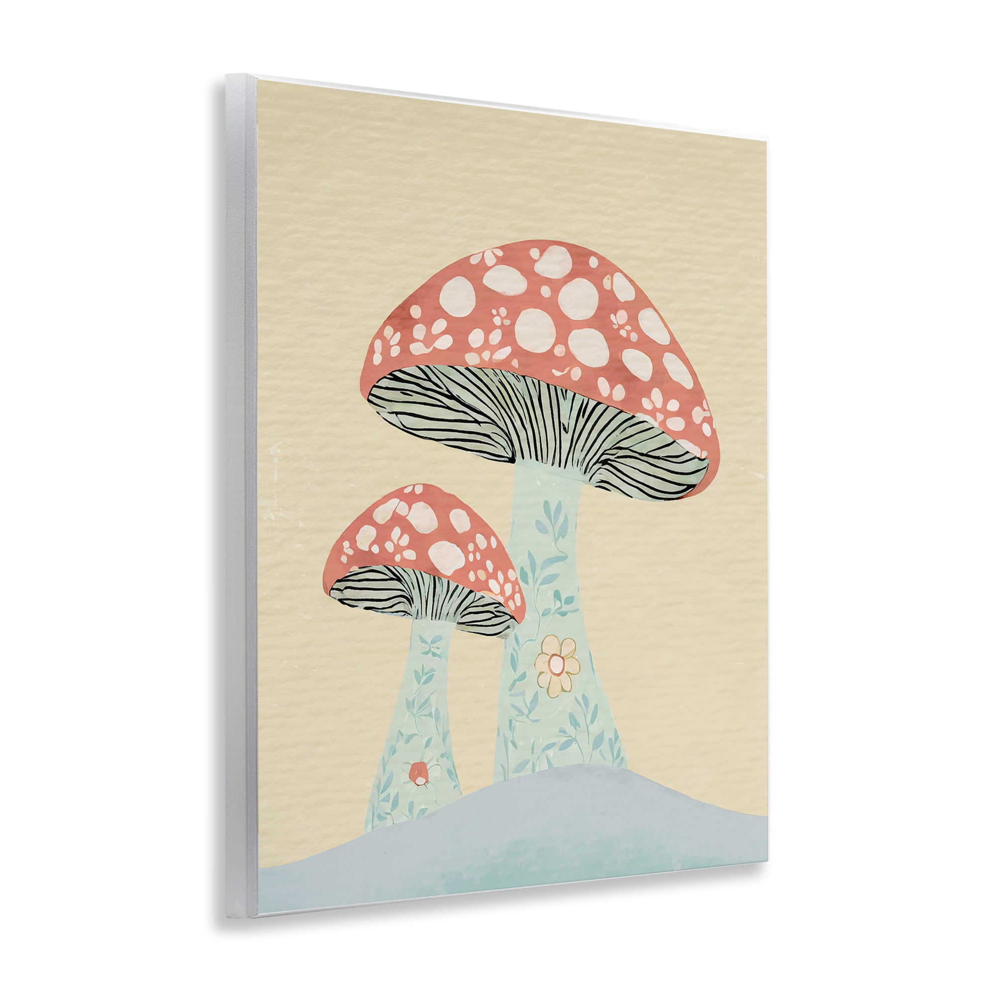 Stupell Industries Floral Collaged Mushrooms Botanical & Floral Painting Unframed Art Print Wall Art, 11 x 14