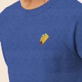thumbnail image 5 of Dalix Taco Embroidered Fleece Crewneck Long Sleeve Sweatshirt Mens in Heather True Royal M Medium, 5 of 5