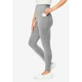 thumbnail image 3 of Woman Within Plus Size Petite Stretch-Cotton Knit Pull-On Pocket Leggings, 3 of 5