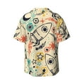 thumbnail image 2 of Easygdp Rockets Men's Casual Short-sleeved Shirt with Pocket and Button Suitable for Beach Vacation Leisure - Large, 2 of 7