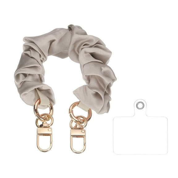 Phone Wrist Strap, 10" Elastic Cell Phone Lanyard with Silver Hook, Hand-Free Key Chain Wristlet for Women Bag Accessories, Pink