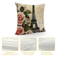 thumbnail image 4 of GOSMITH Vintage French Paris Eiffel Tower with Rose Flowers Decorative Throw Pillow Cover  Pillow Case Cushion Cover for Sofa Bed Pillowcase (Paris Flower), 4 of 5
