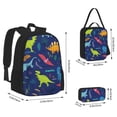 thumbnail image 2 of Pofeuu Dinosaurs Print Backpack Travel Backpacks With Lunch Bag Pencil Bag Set 3 pcs Set Cartoon Backpack, 2 of 7