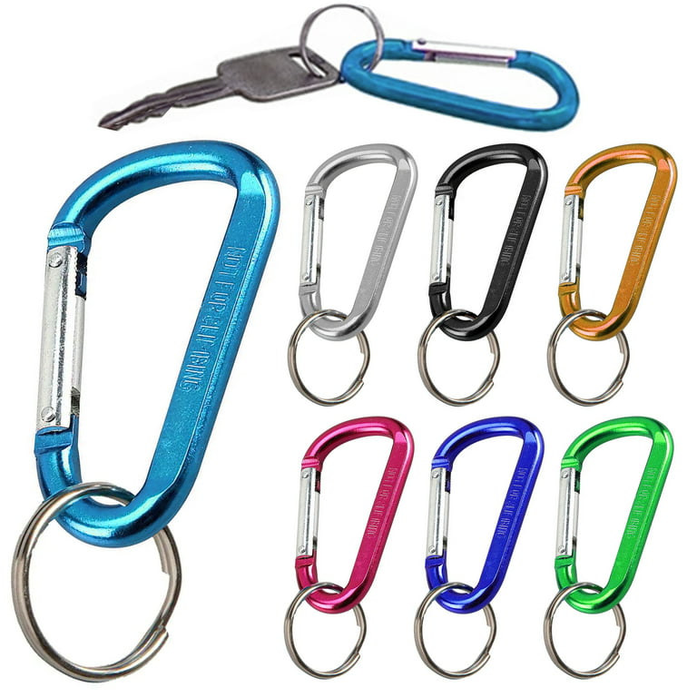 24 Lot Aluminum Snap Hook Carabiner D-Ring Key Chain Clip Keychain Hiking  2-3/8 