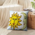 thumbnail image 4 of LALILO Throw Pillow Covers Sun With Moon Sun Artwork Card Day Cushion Cover 18" x 18", 2 Pack, 4 of 6