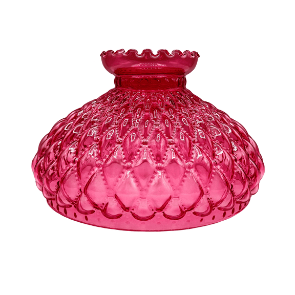 Light of Mine - Princess Feather Oil Lamp Replacement 10" Cranberry Quilted Shade