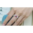 thumbnail image 3 of Diastar Jewels 14K White Gold Finish Round Cut Pink CZ Engagement Wedding Ring, 3 of 7
