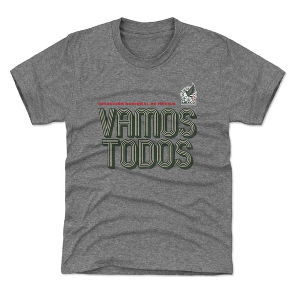 Youth 500 Level Gray Mexico National Team Vamos Todos Inline Bold T-Shirt