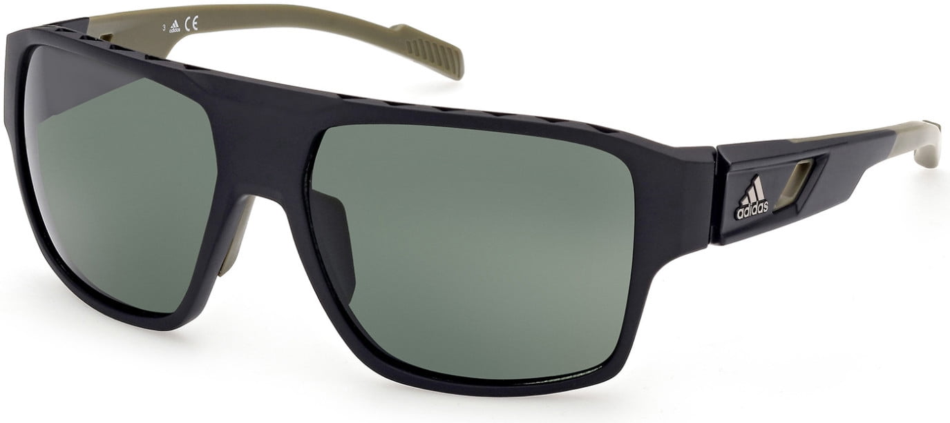Adidas SP0046 02N 59mm Rectangle Sunglasses Men's Matte Black