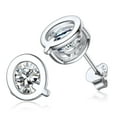 thumbnail image 1 of Pendientes de botón inicial PROSTEEL de Plata esterlina para mujer letra Q circonita cúbica, 1 of 8