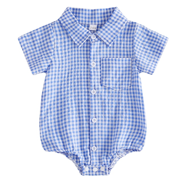 WUANDIXFA Cache-Couche à Col Rond à Manches Courtes pour Bébé, Mignon, d'Été, en Coton Biologique, Barboteuse, Pyjama pour Bébé, Pyjama pour Bébé Fille, Bleu, 6-12 Mois