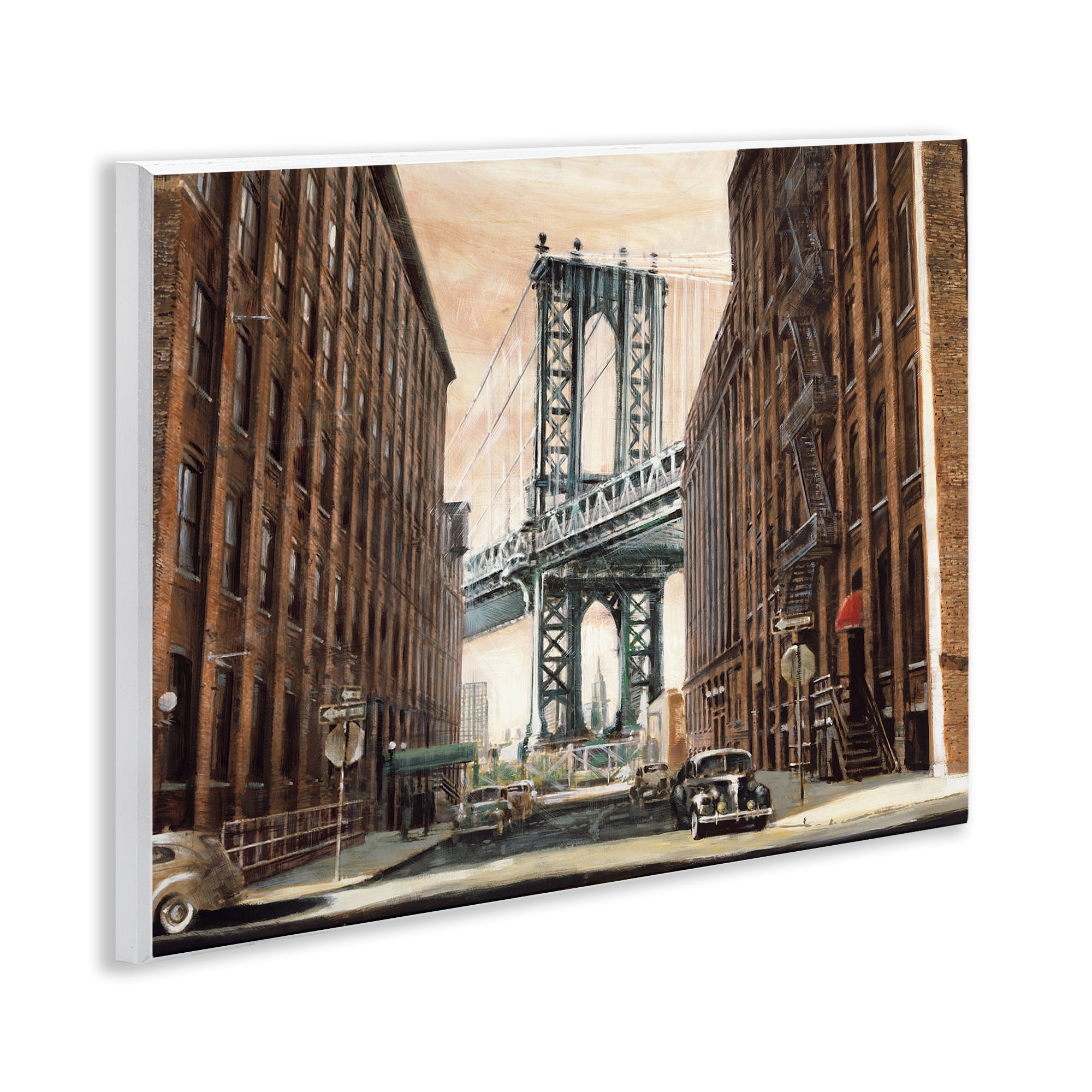 Stupell Industries Cityscape with Bridge View Scenery Painting Unframed Art Print Wall Art, 14 x 11