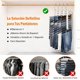 thumbnail image 3 of Perchas Multifuncionales Tipo S, Acero Inoxidable, Plegables y Antideslizantes, Ahorro de Espacio, Organizador (2 Pack), 3 of 4