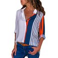 thumbnail image 1 of Puntoco Camisa de gasa con botones de manga larga y cuello en V informal con estampado geométrico para mujer Puntoco Puntoco-6195, 1 of 7