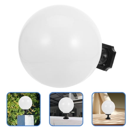 KALLORY White Acrylic Round Column Pillar Lamp Shade for Fence Post Lights, Outdoor Lighting Accessory, 1 Piece