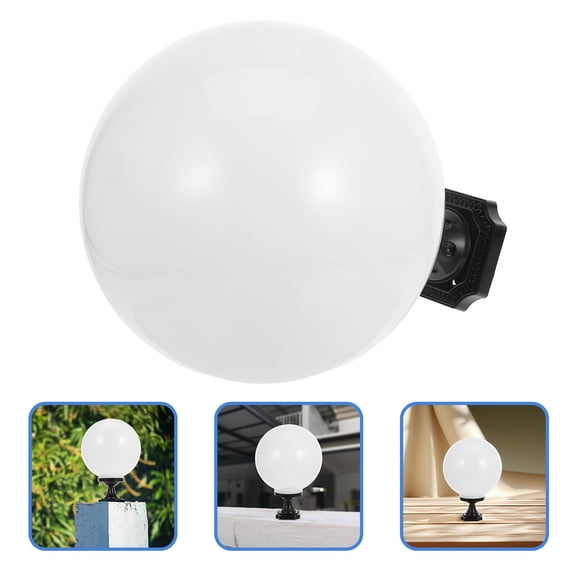 KALLORY White Acrylic Round Column Pillar Lamp Shade for Fence Post Lights, Outdoor Lighting Accessory, 1 Piece