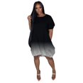thumbnail image 3 of Robes Décontractées Grande Taille pour Femmes Manches Courtes Mi-Longues Dégradé Été, 3 of 6