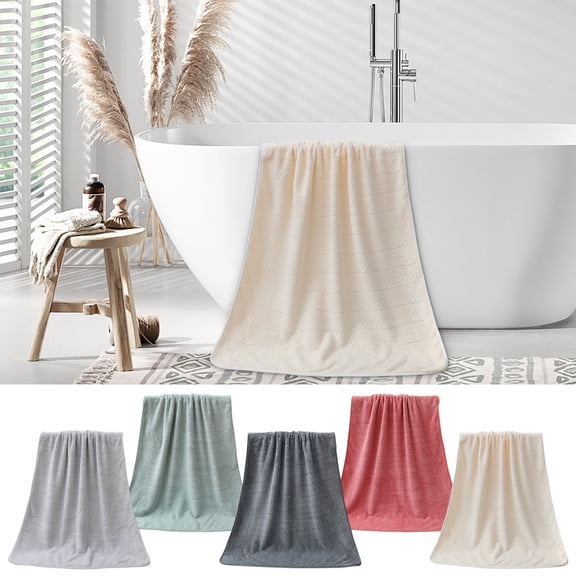 Fleece Towel Hair Towel, Soft Absorbent Non-shedding Velvet Bath and Beach Towel for Adults, Quick-dry Microfiber Hair Wrap and Drying Towel, Topliu