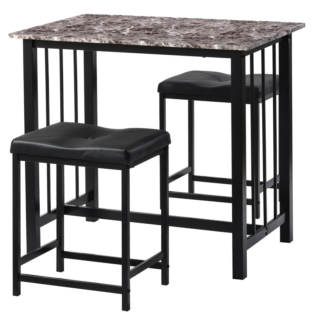 3 Piece Bar Table With 2 Bar Stools Breakfast Bar Table And Stool Set