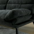 thumbnail image 5 of Memory Foam Futon,Convertible Futon Sofa Bed with Adjustable Armrests,Upholstered Futon Couch Sleeper Sofa for Compact Small Space,Black, 5 of 7