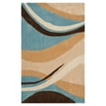 thumbnail image 2 of Contemporary Rug - Modern Art Polyester -Blue/Brown-Color:Blue/Brown,Design:Contemporary,Shape:Small Rectangle,Size:6'L x 4'W, 2 of 2