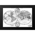 thumbnail image 2 of Studio W 14x11 Black Modern Framed Museum Art Print Titled - Custom World Map Blueprint, 2 of 5