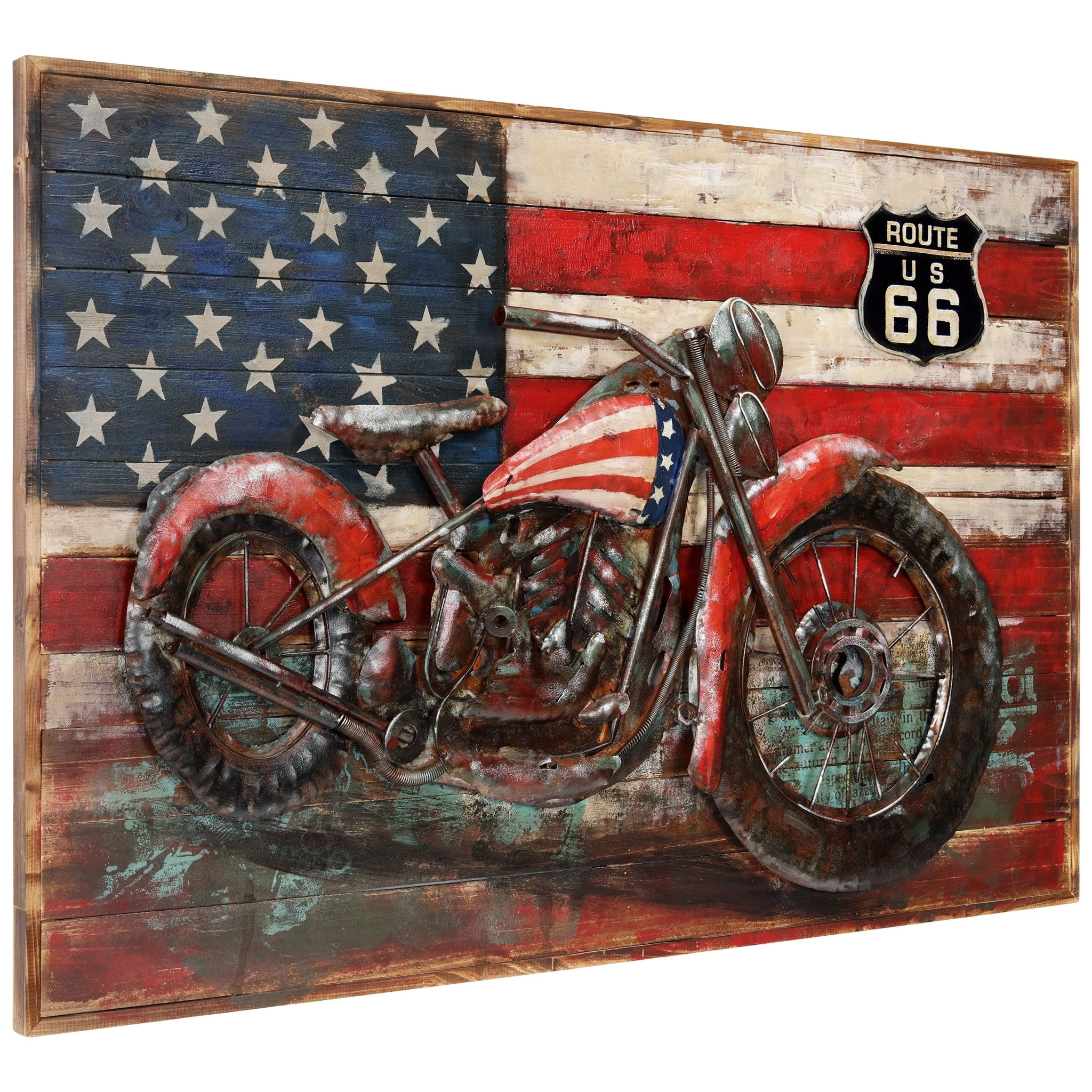 Empire Art Direct "Two Wheels" Primo Mixed Media Hand Painted 3D Iron Wall Sculpture