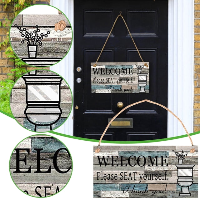 Agiferg Wooden Wall Hanging Welcome Sign Welcome Decoration Pendant
