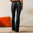 thumbnail image 3 of Women's High Waisted Bell Bottom Jeans Flare Drawstring Wide Leg Retro Bootcut Stretch Boyfriend Baggy Denim Pants, 3 of 6