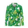 thumbnail image 3 of Garronmavis Zipper Golf Shirt for Women Long Sleeve Tennis Shirts Women Casual Collared Shirts Tops Workout Tops Saint Patrick Golf Shirt, Saint Patrick Shamrock, Size XL, 3 of 7