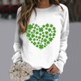 thumbnail image 2 of Outfmvch T-Shirt de la Saint-Patrick pour Femmes Tenues de la Saint-Patrick pour Femmes T-Shirts de la Saint-Patrick pour Femmes Imprimé Graphique Sweat à Manches Longues Col Rond Pull de Vacances Blanc TTG, 2 of 4