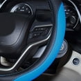 thumbnail image 3 of Auto Car Steering Wheel Cover, Universal 15 Inch Fit, Microfiber Leather, Non-Slip, Breathable (Black&Blue), 3 of 5
