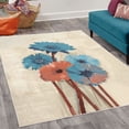 thumbnail image 2 of Gerber Daisy Decorative Rug, Posy of Spring Flowers Oil Painting Impressionist Still Life Pattern, Quality Carpet for Bedroom Dorm and Living Room, 6 Sizes, Sea Blue, by Ambesonne, 2 of 4
