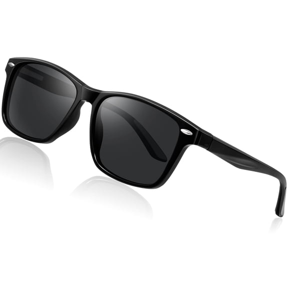 KANASTAL Square Sunglasses Polarized UV Protection Trendy Designer Sun Glasses Men Women(Glossy Black)