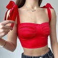 thumbnail image 1 of Top Corta Sin Mangas De Mujeres, Ajustable De Color Puro, Camiseta Sin Mangas Para Fiesta Para Niñas, 1 of 7