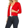 thumbnail image 3 of Women's Casual Lightweight Long Sleeves Open Front Office Wear Bolero Solid Cardigan, 3 of 5