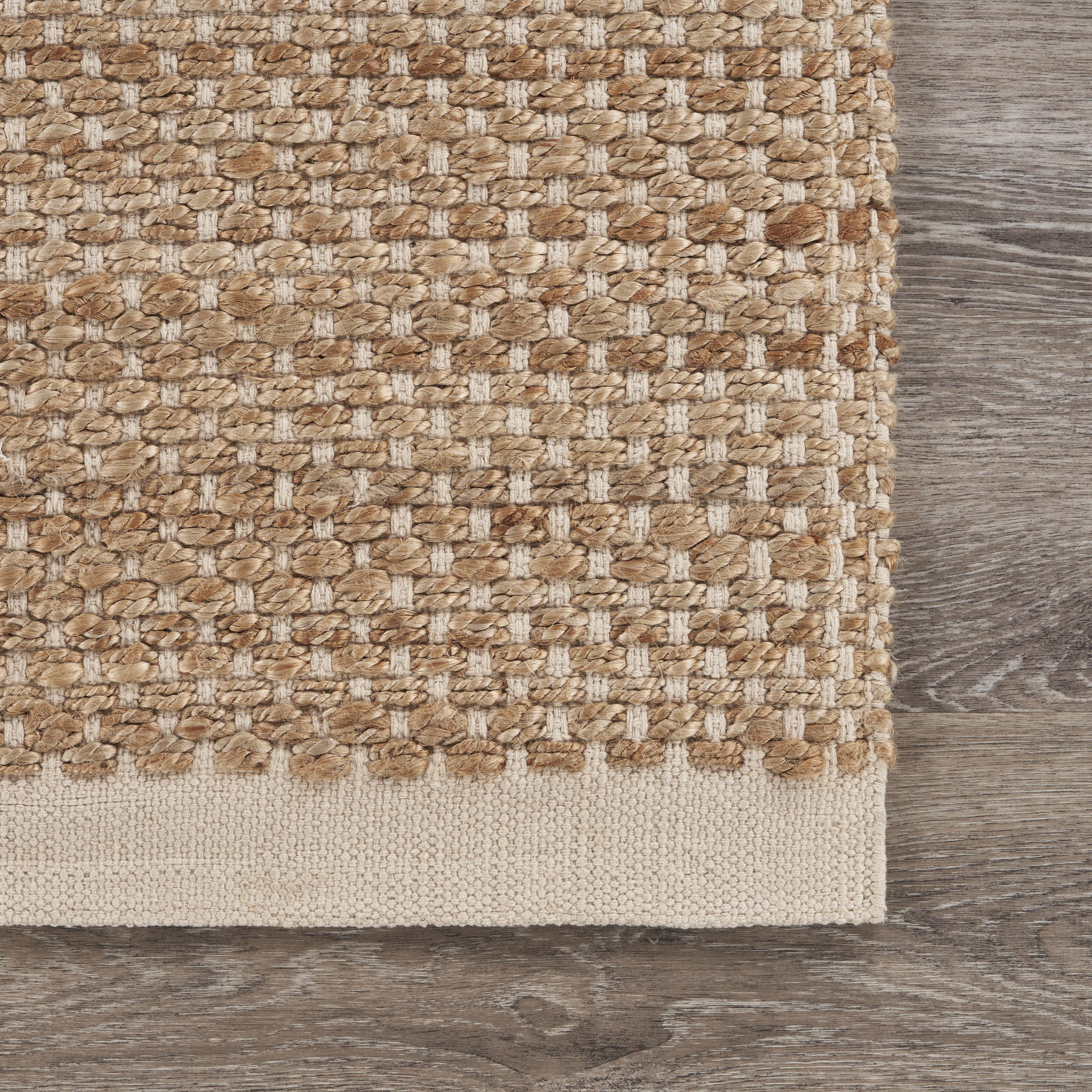 Lr Home Solid Print Bordered Hand-Made Area Rug, 8' x 5'