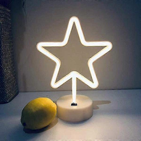LED Neon Sign Decorative Lights Table Decoration Neon Lamp With Base For Kids Boy And Girl Bedroom Unique Gift For All Occasions (Warm White)