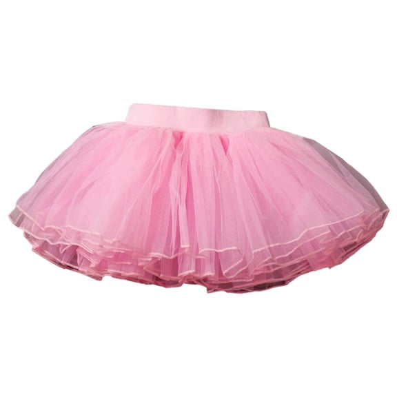 Fgnfyis Girls Ballet Dance Performance Tutu Skirt Layered Flared Party Wear for Toddler Kids Youth with Soft Elastic Waistband Pink 9-10 Years