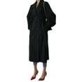 thumbnail image 3 of Seyurigaoka Women's Solid Color Trench Shacket Coat Long Sleeve Lapel Double Breasted Oversize Elegant Mid-Length Jacket with Belt, 3 of 8