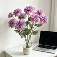 thumbnail image 6 of 3 - Head Artificial Dahlia Silk Flowers, Living Room Decor, Dining Table Centerpiece, Wedding and Event Decor, Easy Care, Modern Indoor Accent,Purple A, 6 of 6