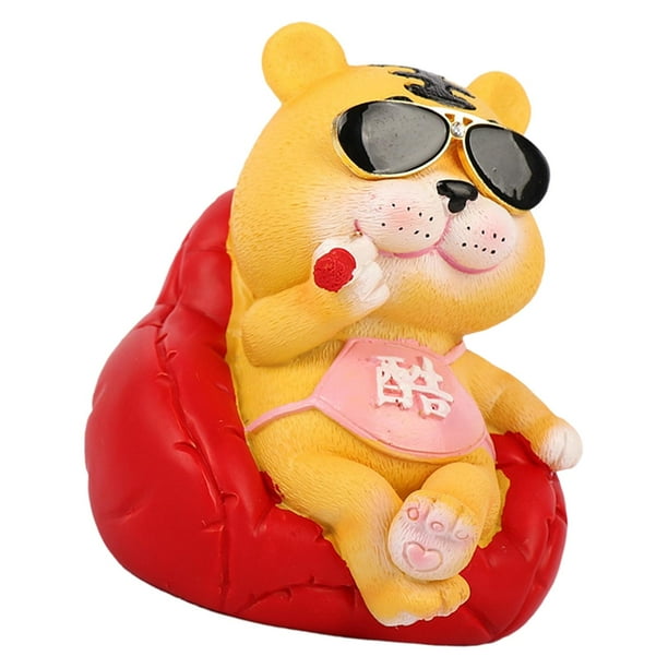 TIGERS pequeña estatua de año Nuevo Chino Animal del zodiaco miniatura para coche artesanía de e rojo Sunnimix estatua de tigres