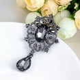 thumbnail image 6 of tasrioml Women's Luxury Rhinestone Alloy Brooch Pin Large Waterdrop Pendent Party Jewelry, 6 of 7