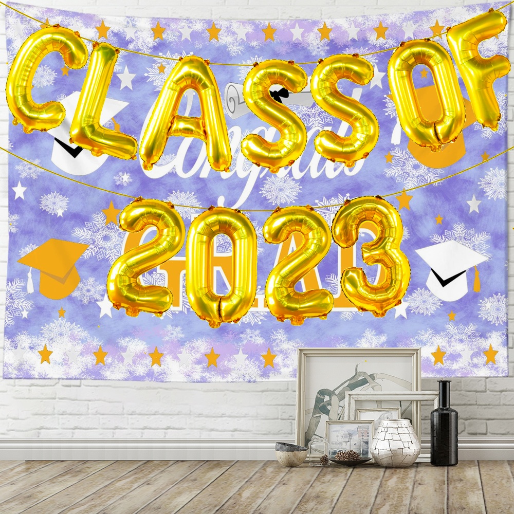 Graduation Backdrop with 2023 Balloons for Kids Class of 2023 Congrats
